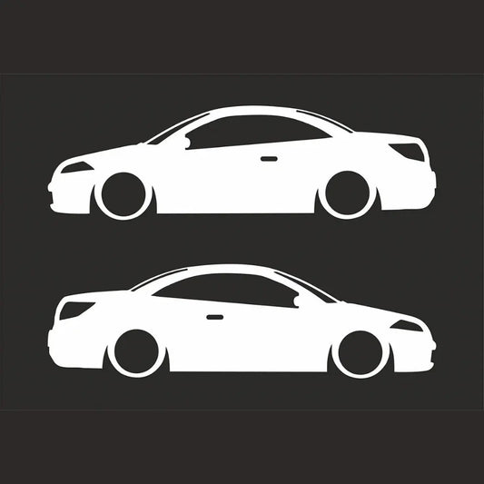 Sticker Master Renault Megane CC Coupe Basık Araç Siluet Sticker – 2 Adet 15 cm Dayanıklı Vinil Sticker Master