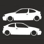 Sticker Master Renault Megane Coupe Basık Araç Siluet Sticker – 2 Adet 15 cm Dayanıklı Vinil Sticker Master