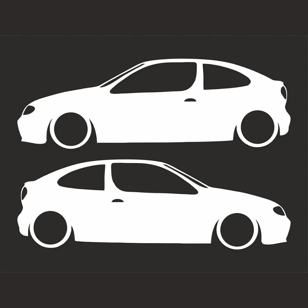 Sticker Master Renault Megane Coupe Basık Araç Siluet Sticker – 2 Adet 15 cm Dayanıklı Vinil Sticker Master