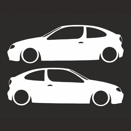 Sticker Master Renault Megane Coupe Basık Araç Siluet Sticker – 2 Adet 15 cm Dayanıklı Vinil Sticker Master