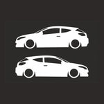 Sticker Master Renault Megane RS Sport Basık Araç Siluet Sticker – 2 Adet 15 cm Dayanıklı Vinil Sticker Master