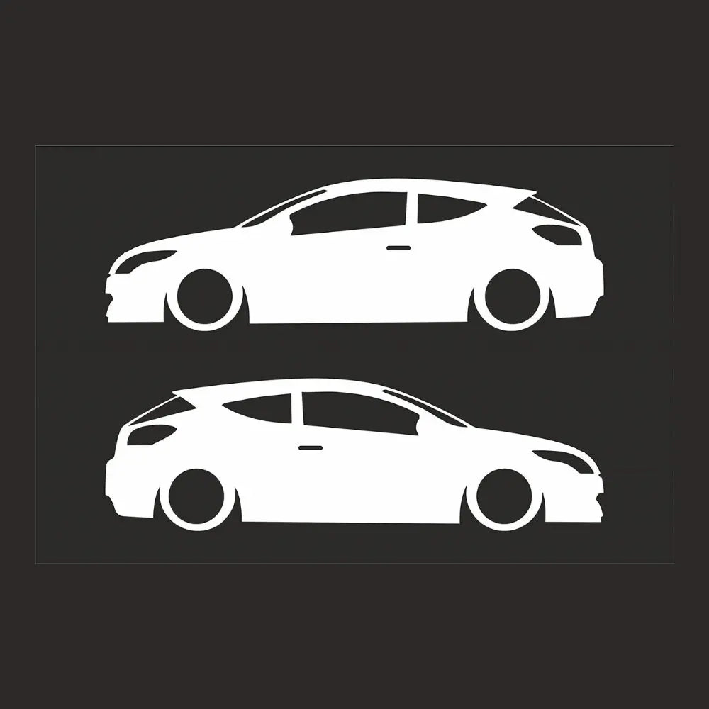 Sticker Master Renault Megane RS Sport Basık Araç Siluet Sticker – 2 Adet 15 cm Dayanıklı Vinil Sticker Master