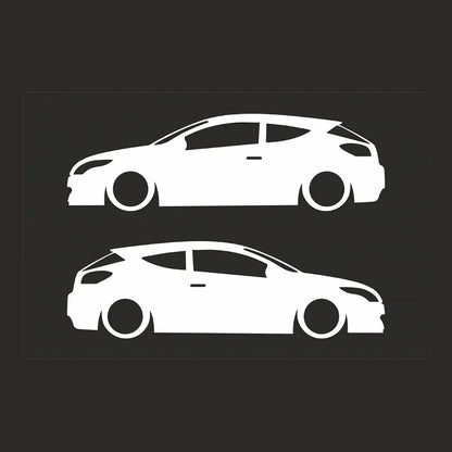 Sticker Master Renault Megane RS Sport Basık Araç Siluet Sticker – 2 Adet 15 cm Dayanıklı Vinil Sticker Master