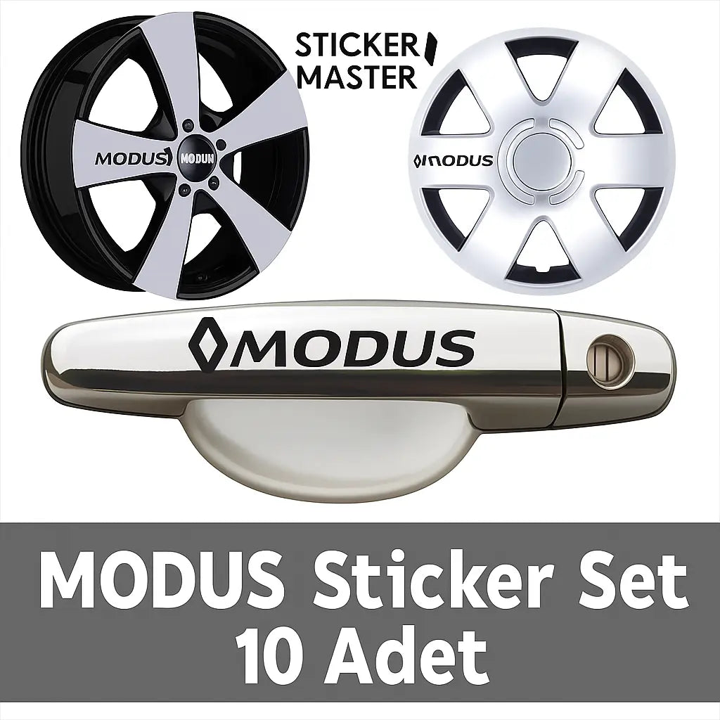 Sticker Master Renault Modus Kapı Kolu & Jant Sticker Seti – 10 Adet Dayanıklı Vinil Sticker Master