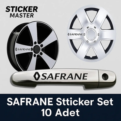 Sticker Master Renault Safrane Kapı Kolu & Jant Sticker Seti – 10 Adet Dayanıklı Vinil Sticker Master