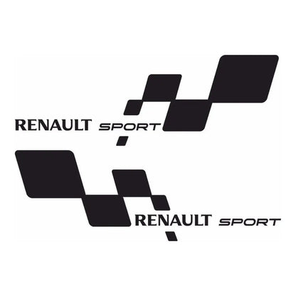 Sticker Master Renault Sport Checker Flag Sticker Seti – 25 cm Kapı & Yan Gövde Vinil Sticker Master