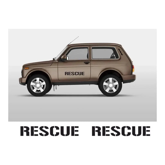 Sticker Master Rescue Kapı Stickerı – 50 Cm Dayanıklı Vinil Araç Yazı Decal - 2 Adet Sticker Master