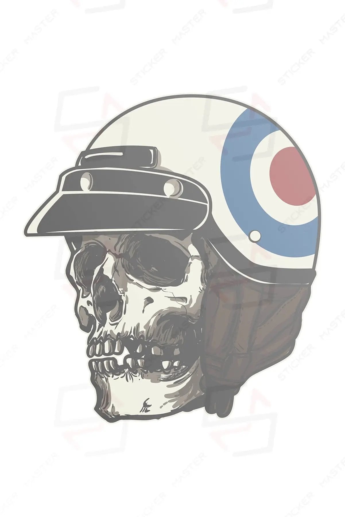 Sticker Master Skull Sticker Motor, Kask, Laptop, Araba, Oto Araç İçin Dayanıklı Etiket Decal