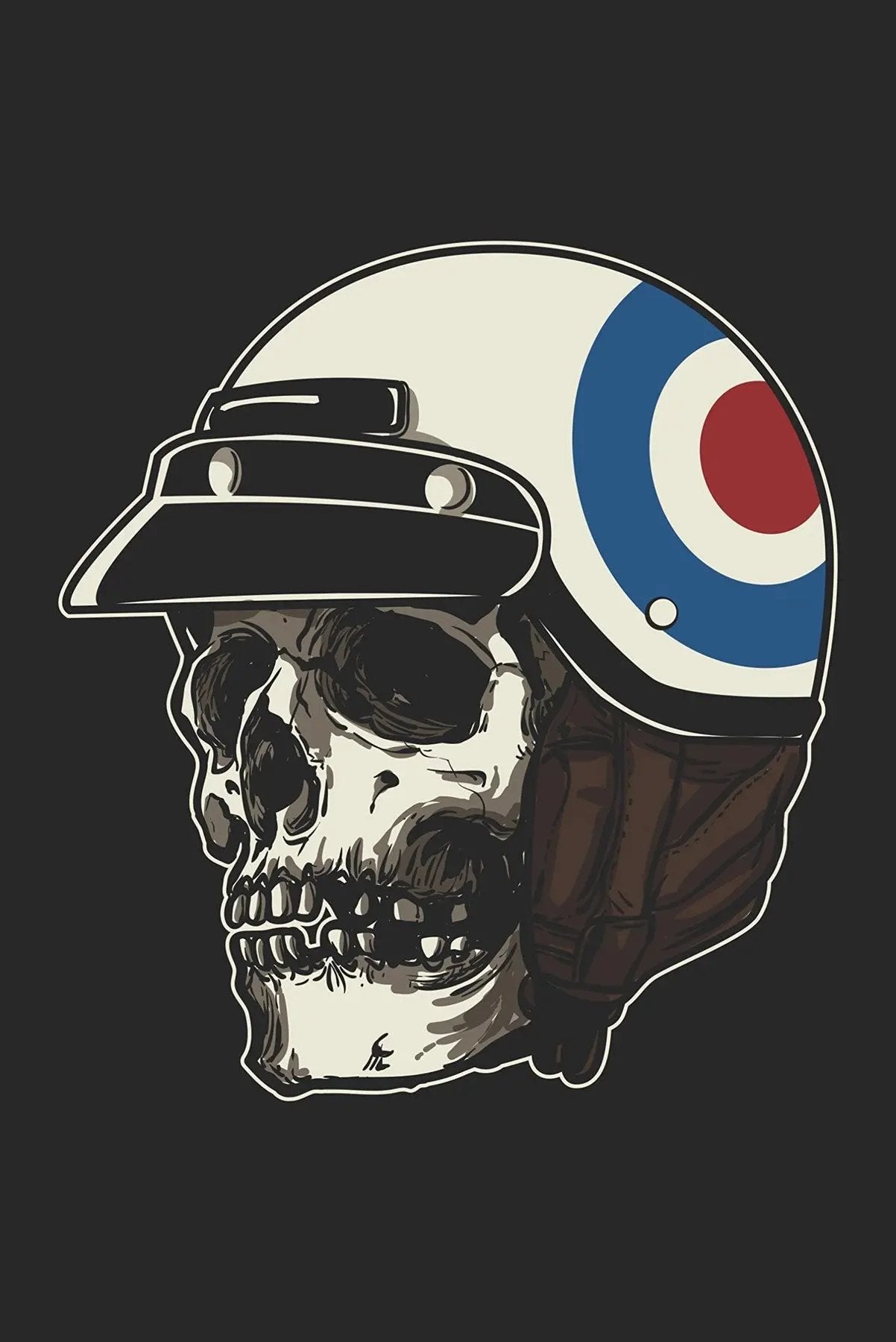 Sticker Master Skull Sticker Motor, Kask, Laptop, Araba, Oto Araç İçin Dayanıklı Etiket Decal