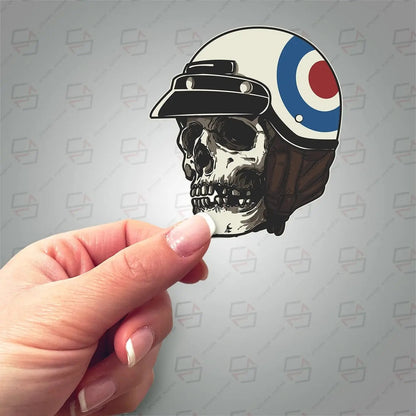 Sticker Master Skull Sticker Motor, Kask, Laptop, Araba, Oto Araç İçin Dayanıklı Etiket Decal