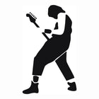 Rock Man Sticker, Gitarist Silüet Müzik Etiketi | Sticker Master