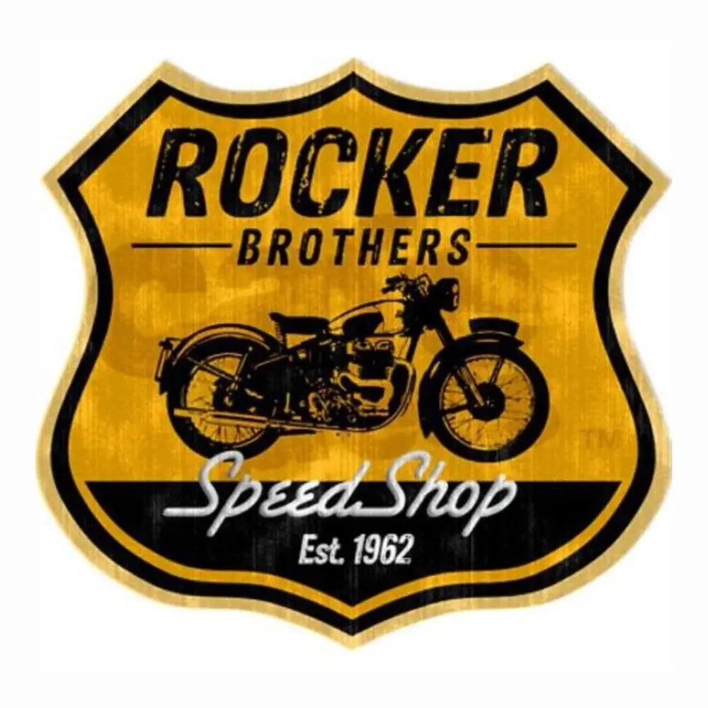 Sticker Master Rocker Brothers Speed Shop Sticker Motor, Kask, Laptop, Araba, Oto Araç İçin Dayanıklı Etiket Decal 12 Cm Sticker Master