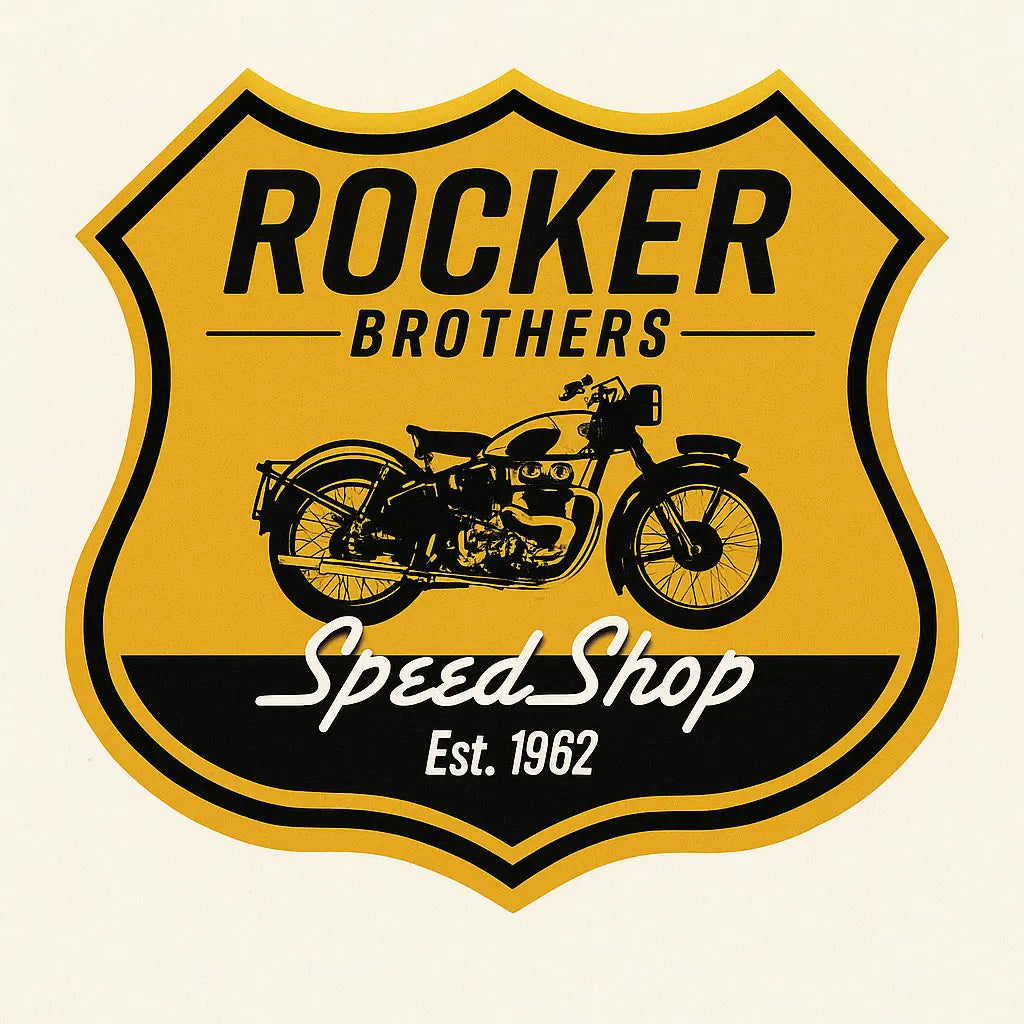 Sticker Master Rocker Brothers Speed Shop Sticker Motor, Kask, Laptop, Araba, Oto Araç İçin Dayanıklı Etiket Decal 12 Cm Sticker Master