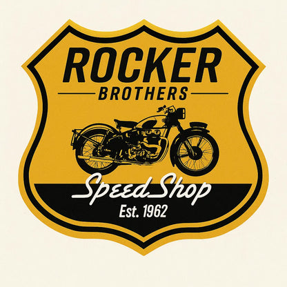 Sticker Master Rocker Brothers Speed Shop Sticker Motor, Kask, Laptop, Araba, Oto Araç İçin Dayanıklı Etiket Decal 12 Cm Sticker Master