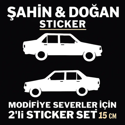 Sticker Master Şahin & Doğan Araba Sticker – Modifiye Severler İçin 2'li Sticker Seti 15 Cm Sticker Master