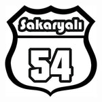 Sticker Master Sakaryalı 54 Sticker - Araba, Laptop, Kask, Motor İçin Dayanıklı Etiket - 12 Cm Sticker Master
