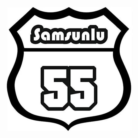 Sticker Master Samsunlu 55 Sticker – Araba, Laptop, Defter, Kask İçin 12 cm Şehir Plaka Etiketi Sticker Master