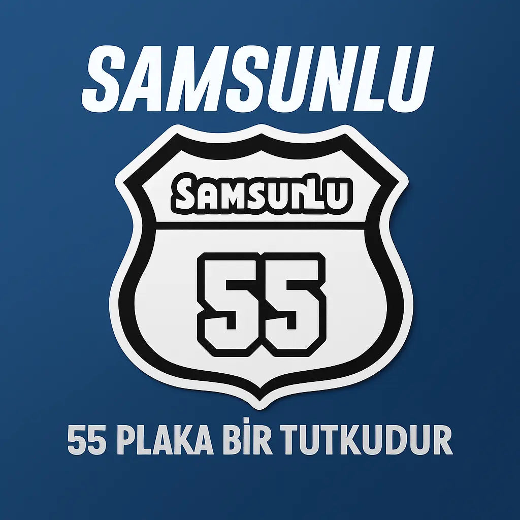 Sticker Master Samsunlu 55 Sticker – Araba, Laptop, Defter, Kask İçin 12 cm Şehir Plaka Etiketi Sticker Master