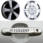 Seat Toledo Kapı Kolu Sticker ve Jant Etiketi Seti, 10 Adet | Sticker Master