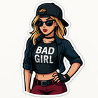 Bad Girl Sticker: Asi Kız Tasarımlı Dekal (15 cm) | Sticker Master