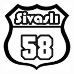 Sticker Master Sivaslı 58 Sticker - Araba, Laptop, Motor ve Kask İçin Dayanıklı Etiket (15 cm) Sticker Master