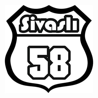 Sticker Master Sivaslı 58 Sticker - Araba, Laptop, Motor ve Kask İçin Dayanıklı Etiket (15 cm) Sticker Master