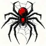 Sticker Master Siyah Zehirli Örümcek Çıkartması - Karikatür Korku Tasarımı - 10 cm Vinil Çıkartma Sticker Master