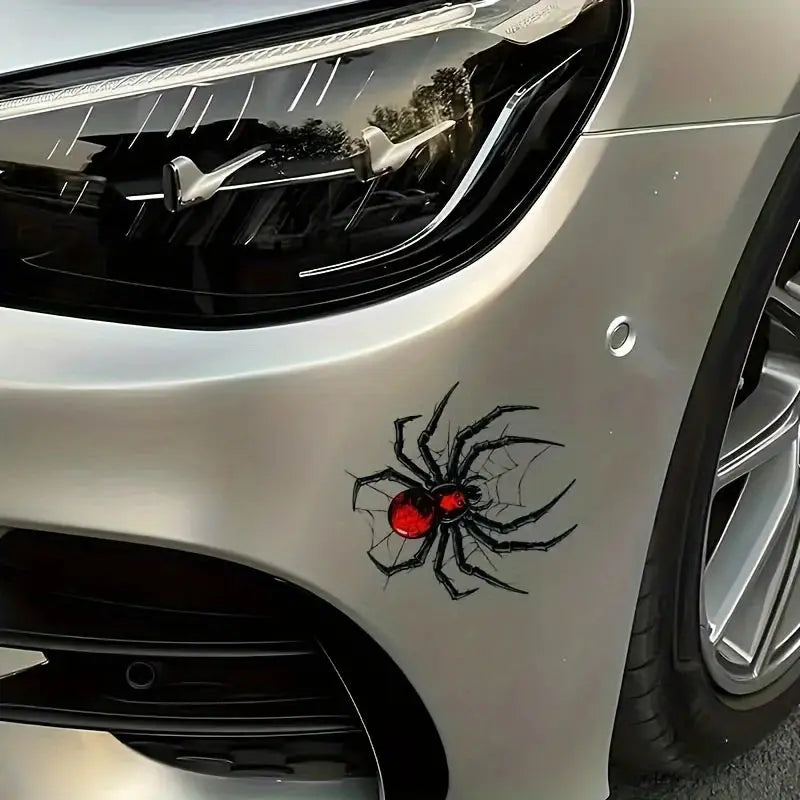 Sticker Master Siyah Zehirli Örümcek Çıkartması - Karikatür Korku Tasarımı - 10 cm Vinil Çıkartma Sticker Master