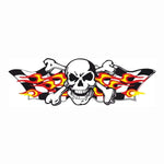 Sticker Master Skull Alevli Kafatası Sticker - Motor, Kask, Laptop, Araba ve Oto Araç İçin Dayanıklı Etiket (15 cm) Sticker Master