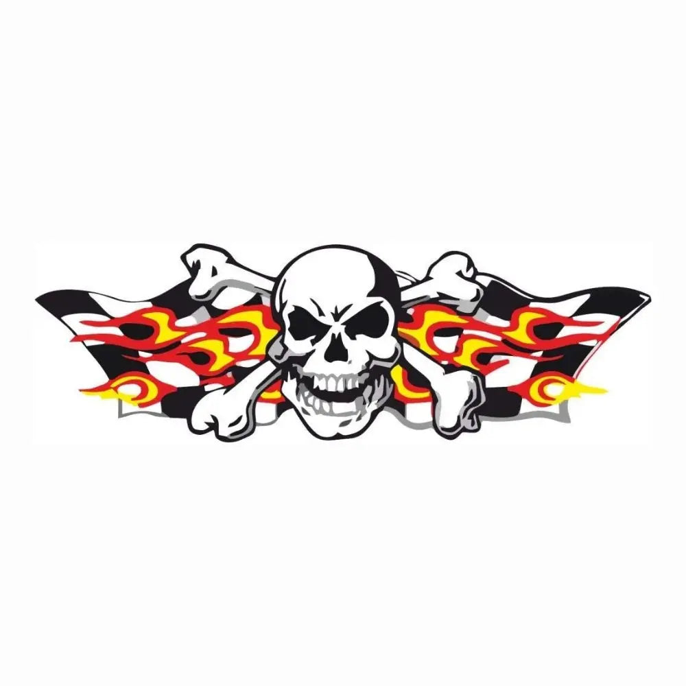 Sticker Master Skull Alevli Kafatası Sticker - Motor, Kask, Laptop, Araba ve Oto Araç İçin Dayanıklı Etiket (15 cm) Sticker Master