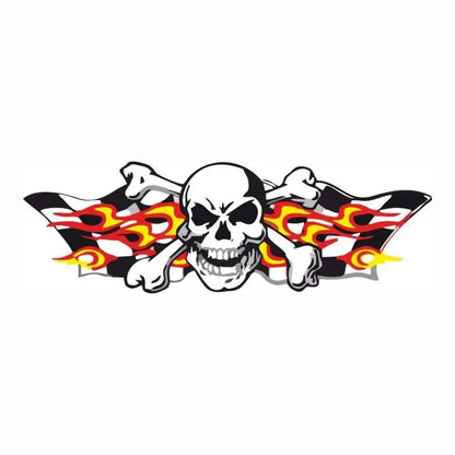 Sticker Master Skull Alevli Kafatası Sticker - Motor, Kask, Laptop, Araba ve Oto Araç İçin Dayanıklı Etiket (15 cm) Sticker Master