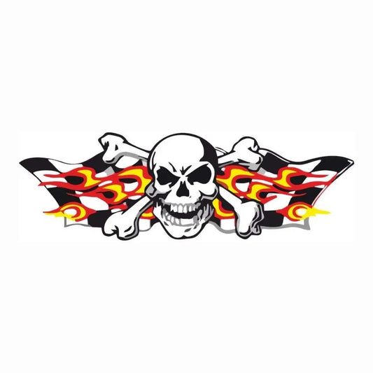Sticker Master Skull Alevli Kafatası Sticker - Motor, Kask, Laptop, Araba ve Oto Araç İçin Dayanıklı Etiket (15 cm) Sticker Master
