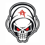 Sticker Master Skull Anarchy Sticker - Motor, Laptop, Kask, Araba Camı İçin Asi Tasarım Etiket - 15 Cm Sticker Master