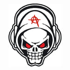 Skull Anarchy Sticker, Asi Kuru Kafa Tasarım Etiketi | Sticker Master