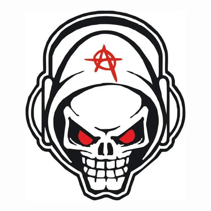 Sticker Master Skull Anarchy Sticker - Motor, Laptop, Kask, Araba Camı İçin Asi Tasarım Etiket - 15 Cm Sticker Master