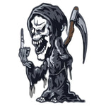 Sticker Master Skull Azrail Sticker Motor, Kask, Laptop, Araba, Oto Araç İçin Dayanıklı Etiket Decal 15 Cm Sticker Master