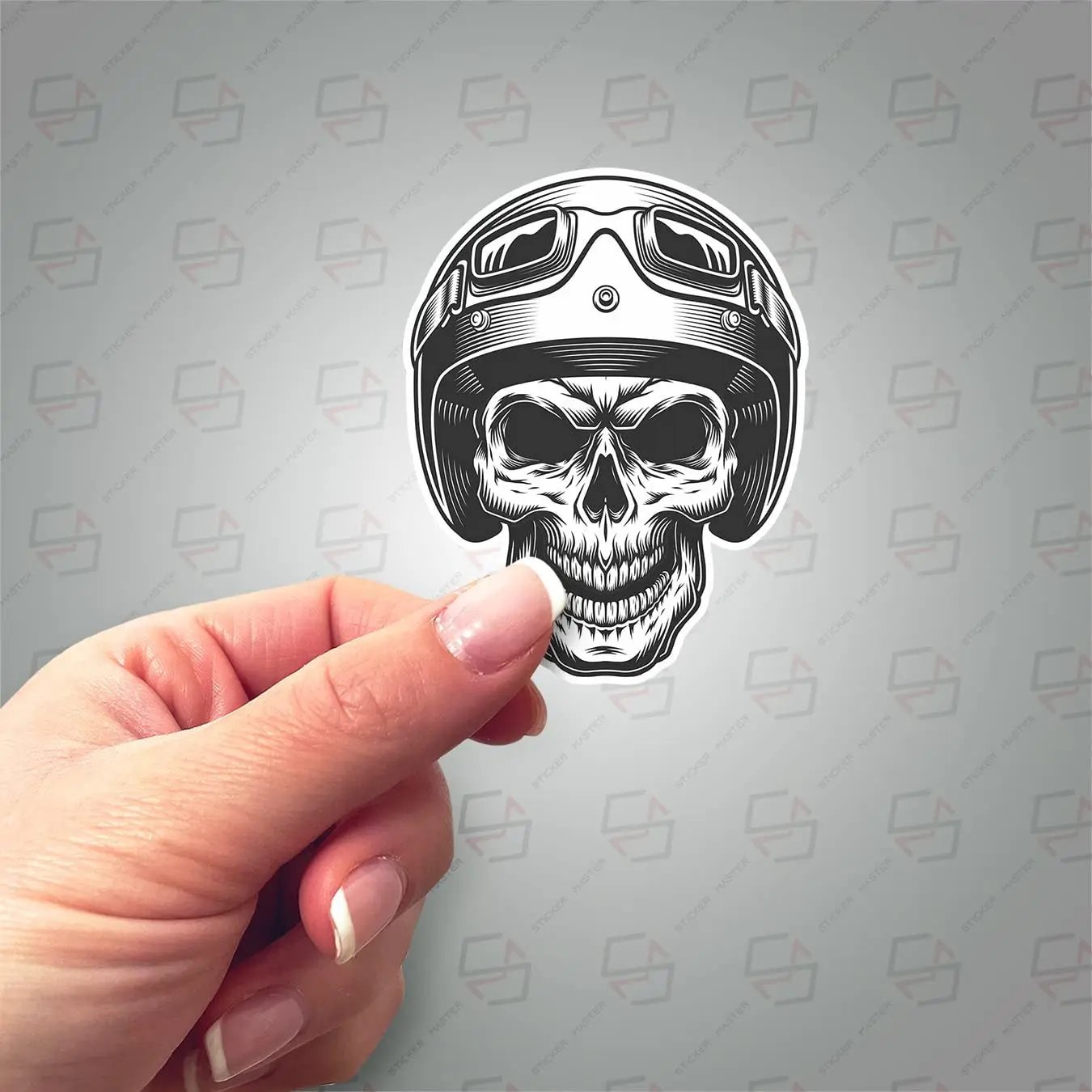Sticker Master Skull Motor Kask Kurukafa Gözlük Sticker Motor, Kask, Laptop, Araba, Oto Araç İçin Dayanıklı Etiket Decal