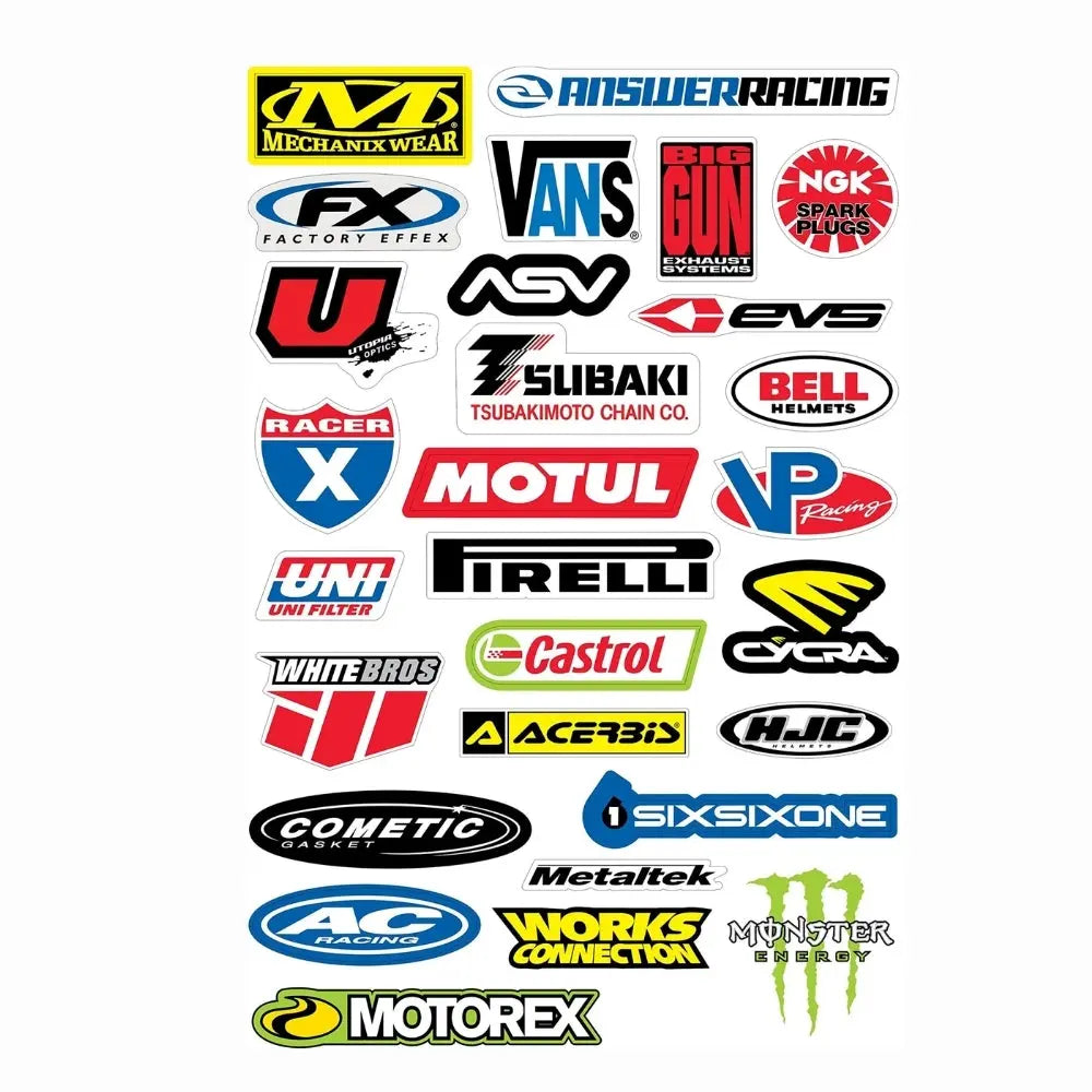 Sticker Master Sponsor Set 6 Motor, Kask, Laptop, Araba, Oto Araç İçin Dayanıklı Etiket Decal Sticker Master