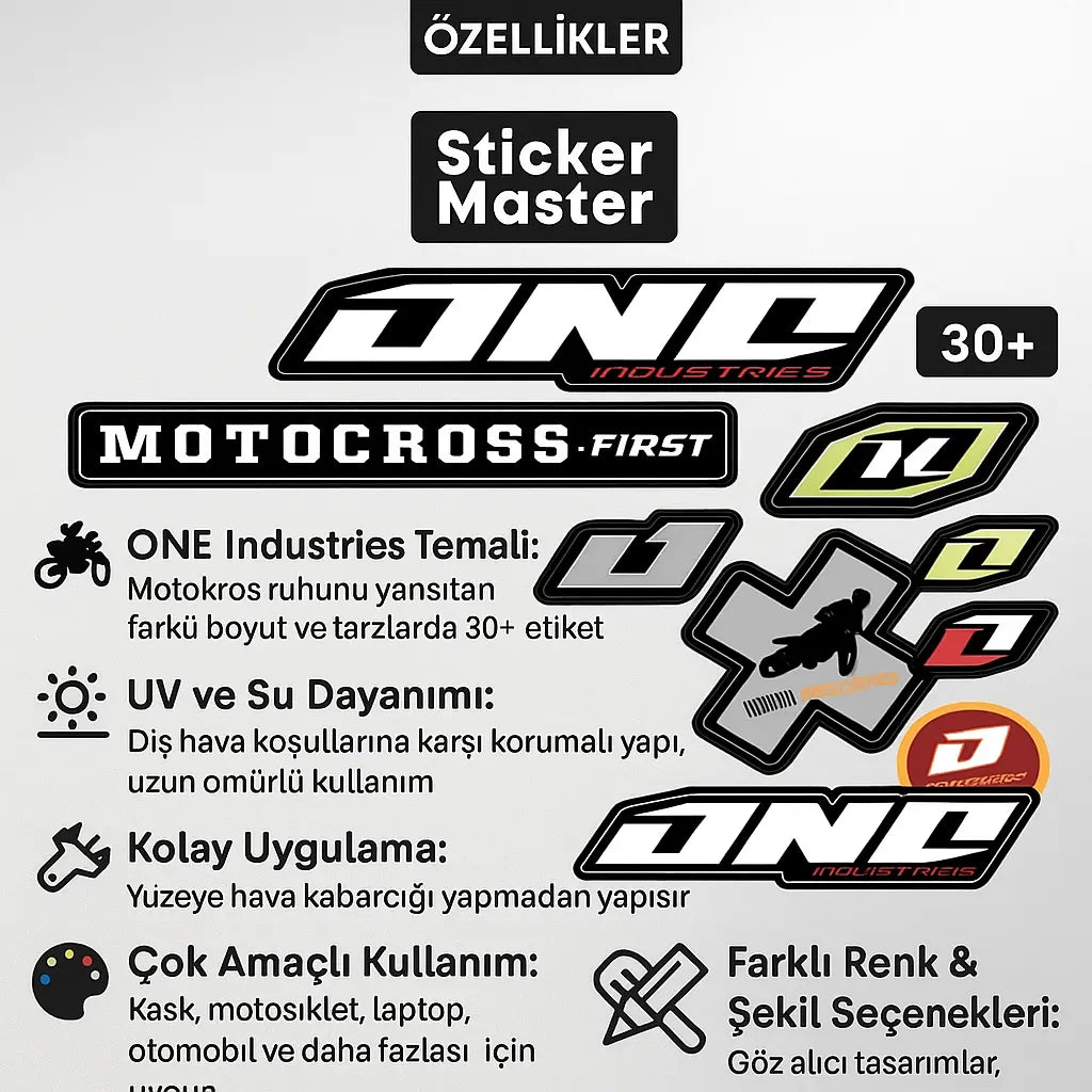 Sticker Master Sponsor Sticker Set 8 – Motor, Kask, Laptop, Araba, Oto Araç İçin Dayanıklı Etiket Decal Sticker Master