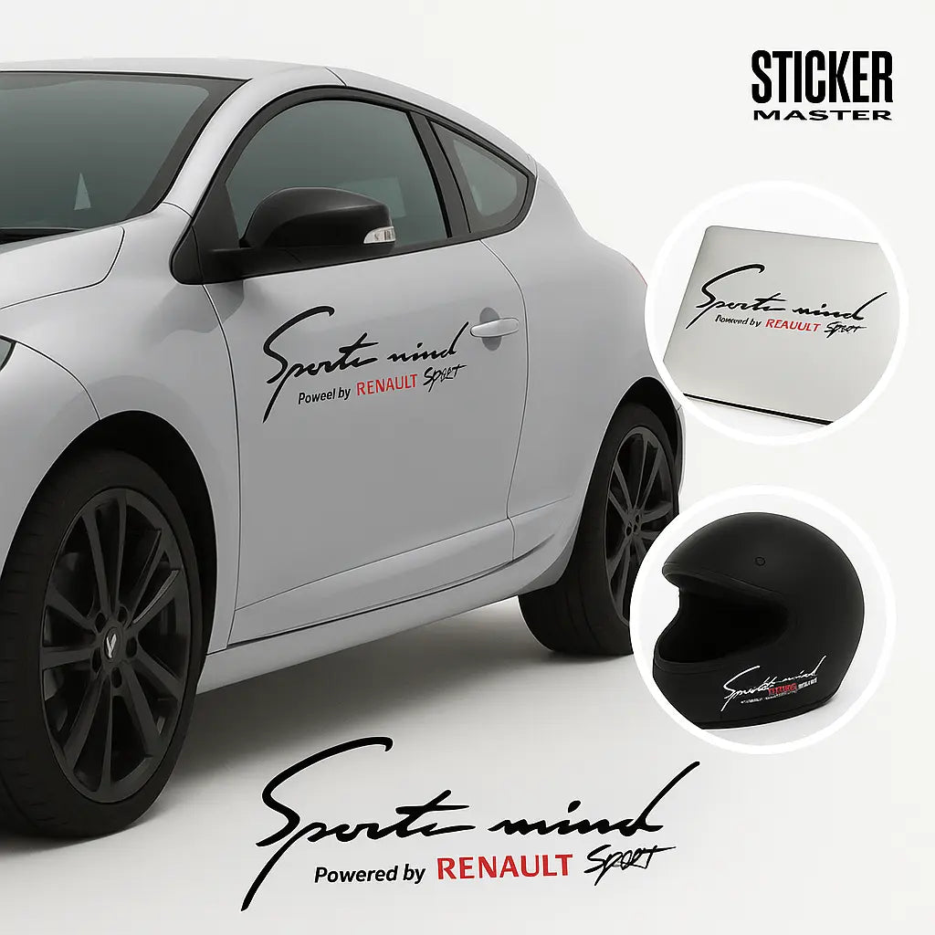 Sticker Master Sports Mind Powered by Renault Sport Sticker – 30 cm Dayanıklı Vinil Sticker Master