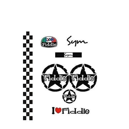 Sticker Master Sym Fiddle Sticker Set-1 Sticker Seti Motor, Kask, Laptop, Araba, Oto Araç İçin Dayanıklı Etiket Decal