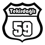 Sticker Master Tekirdağlı 59 Sticker - Araba, Laptop, Kask, Oto Araç İçin Dayanıklı Etiket Decal 12 Cm Sticker Master