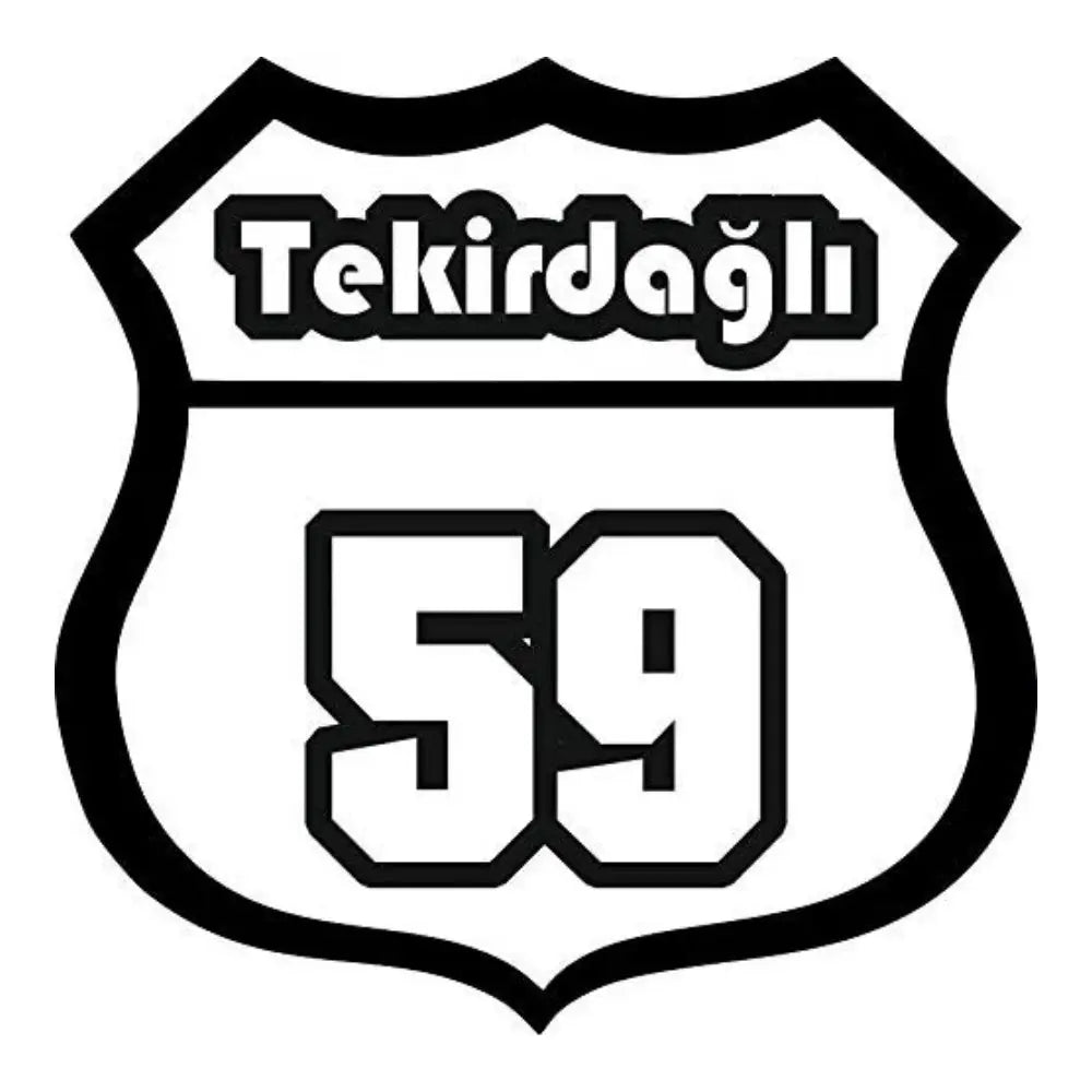Sticker Master Tekirdağlı 59 Sticker - Araba, Laptop, Kask, Oto Araç İçin Dayanıklı Etiket Decal 12 Cm Sticker Master