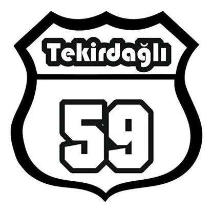 Sticker Master Tekirdağlı 59 Sticker - Araba, Laptop, Kask, Oto Araç İçin Dayanıklı Etiket Decal 12 Cm Sticker Master