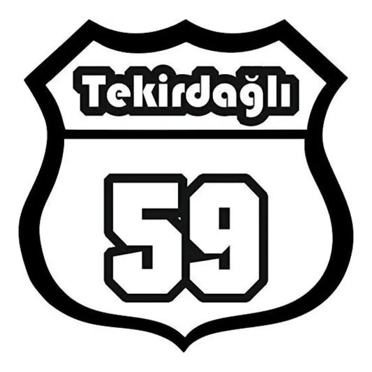 Sticker Master Tekirdağlı 59 Sticker - Araba, Laptop, Kask, Oto Araç İçin Dayanıklı Etiket Decal 12 Cm Sticker Master
