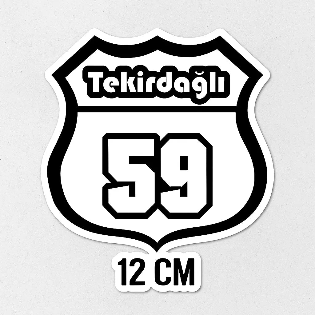 Sticker Master Tekirdağlı 59 Sticker - Araba, Laptop, Kask, Oto Araç İçin Dayanıklı Etiket Decal 12 Cm Sticker Master