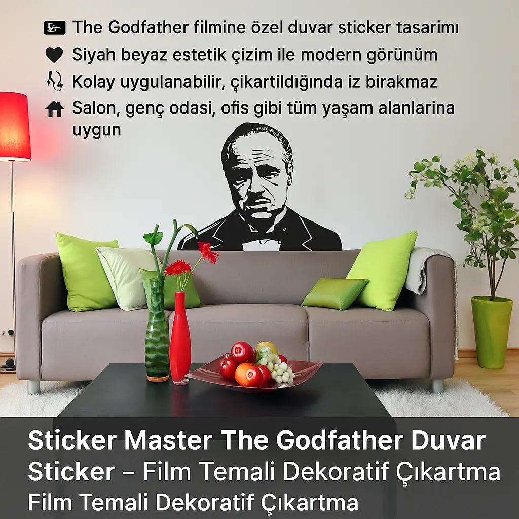 Sticker Master The Godfather Duvar Sticker – Film Temalı Dekoratif Çıkartma Sticker Master