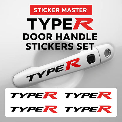 Sticker Master Type-R Kapı Kolu Sticker Seti – 4’lü Spor Tarz Araç Etiketi Sticker Master