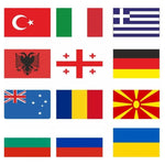 Sticker Master Ülke Bayrakları Set Sticker Seti Motor, Kask, Laptop, Araba, Oto Araç İçin Dayanıklı Etiket Decal Sticker Master