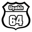 Uşaklı 64 Plaka Sticker Araç Etiketi 12 cm | Sticker Master